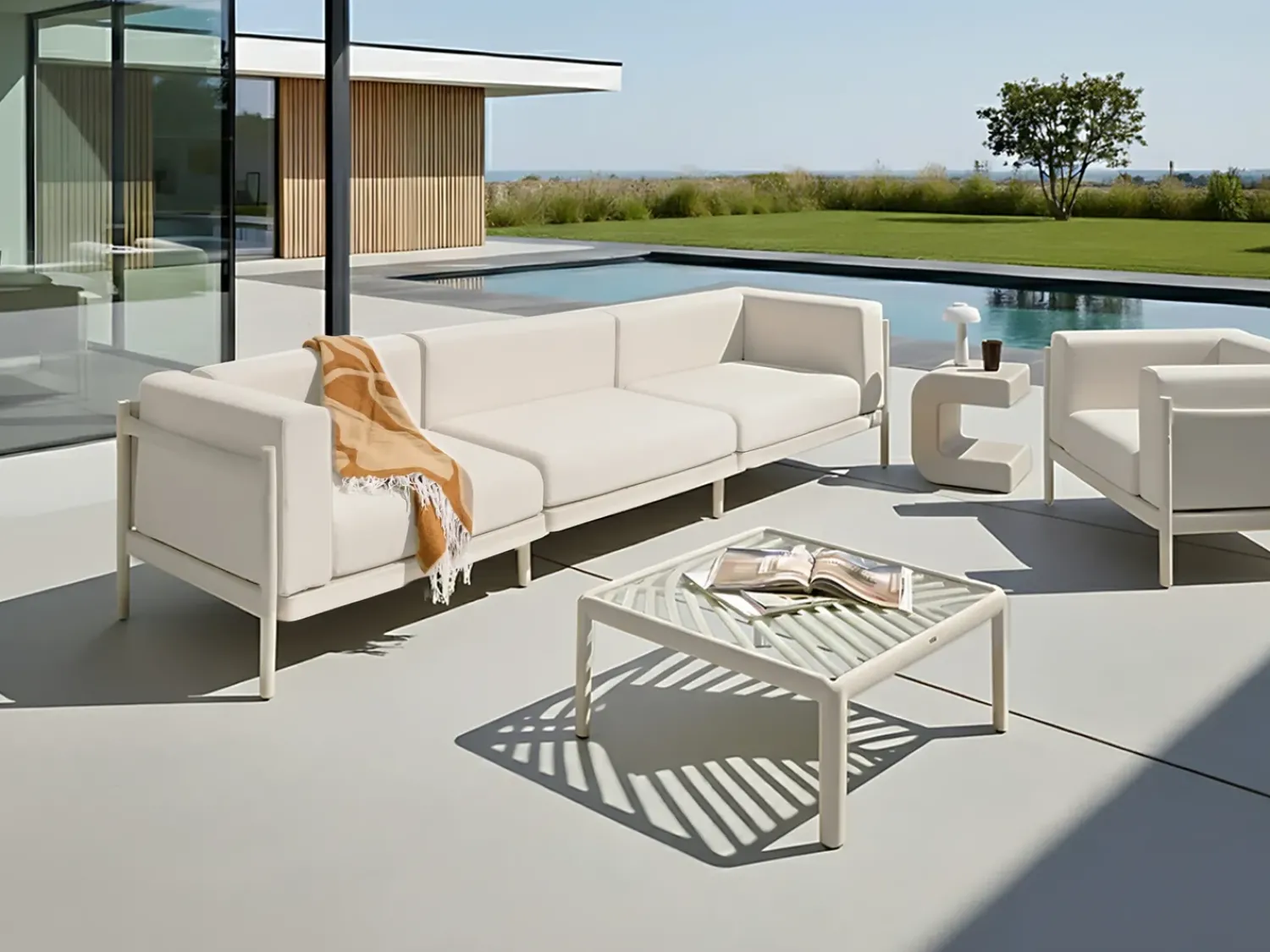 Beliani per divano da giardino FERRETTI chiaro Beige