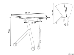 Modulo scrivania angolare pieghevole BENDI Marrone chiaro 90 cm 64 cm