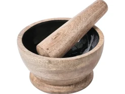 Online Beliani Mortaio e pestello QENA Legno di mango Marrone/Nero Marrone Nero