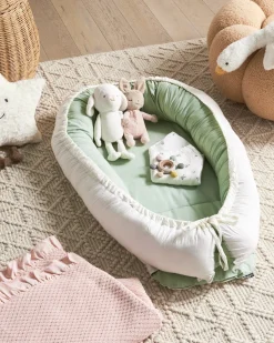 Discount Beliani Nido per neonati EREB Cotone Verde chiaro Bianco Verde