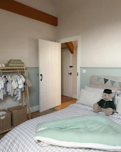 Discount Beliani Nido per neonati EREB Cotone Verde chiaro Bianco Verde