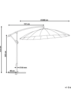 Clearance Beliani Ombrellone a sbalzo 268 cm CALABRIA II chiaro Grigio