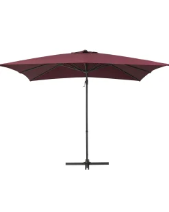 New Beliani Ombrellone a sbalzo 250 cm MONZA Bordeaux Rosso