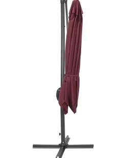 New Beliani Ombrellone a sbalzo 250 cm MONZA Bordeaux Rosso