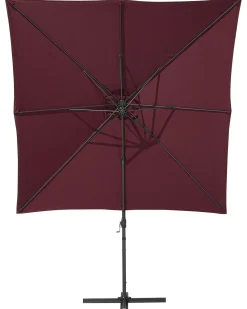 New Beliani Ombrellone a sbalzo 250 cm MONZA Bordeaux Rosso