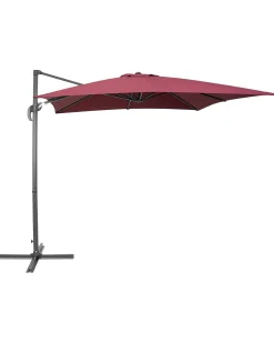 New Beliani Ombrellone a sbalzo 250 cm MONZA Bordeaux Rosso