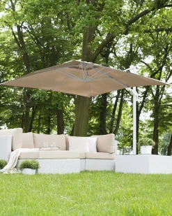 Online Beliani Ombrellone a sbalzo 250 cm MONZA Beige sabbia Bianco Beige