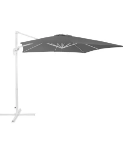Outlet Beliani Ombrellone a sbalzo 250 cm MONZA Grigio scuro Bianco Grigio