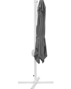 Outlet Beliani Ombrellone a sbalzo 250 cm MONZA Grigio scuro Bianco Grigio