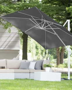 Outlet Beliani Ombrellone a sbalzo 250 cm MONZA Grigio scuro Bianco Grigio