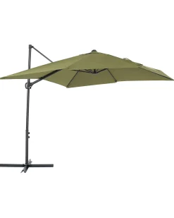 Beliani Ombrellone a sbalzo 245 cm MONZA II Verde oliva Verde Nero