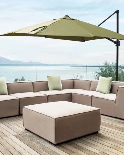 Beliani Ombrellone a sbalzo 245 cm MONZA II Verde oliva Verde Nero