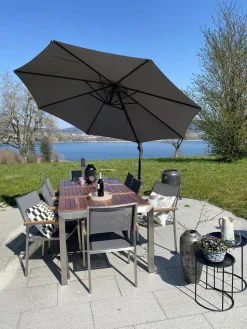 Hot Beliani Ombrellone a sbalzo 300 cm RAVENNA Grigio scuro Grigio Nero