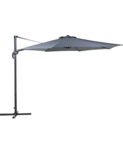 Hot Beliani Ombrellone a sbalzo 300 cm SAVONA Grigio scuro Grigio Grigio Nero
