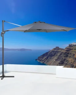 Hot Beliani Ombrellone a sbalzo 300 cm SAVONA Grigio scuro Grigio Grigio Nero