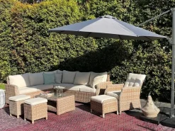 Hot Beliani Ombrellone a sbalzo 300 cm SAVONA Grigio scuro Grigio Grigio Nero