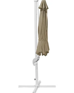 Online Beliani Ombrellone a sbalzo 300 cm SAVONA Beige sabbia Beige Bianco Beige