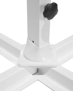 Best Beliani Ombrellone a sbalzo 300 cm SAVONA Grigio scuro Grigio Bianco Grigio