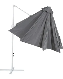 Online Beliani Ombrellone a sbalzo 295 cm SAVONA II Grigio scuro Bianco Grigio