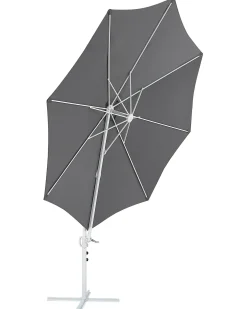 Online Beliani Ombrellone a sbalzo 295 cm SAVONA II Grigio scuro Bianco Grigio