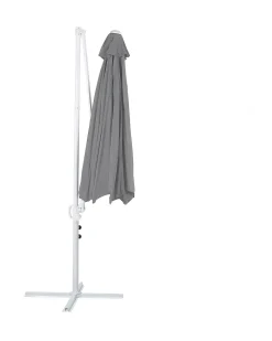 Online Beliani Ombrellone a sbalzo 295 cm SAVONA II Grigio scuro Bianco Grigio