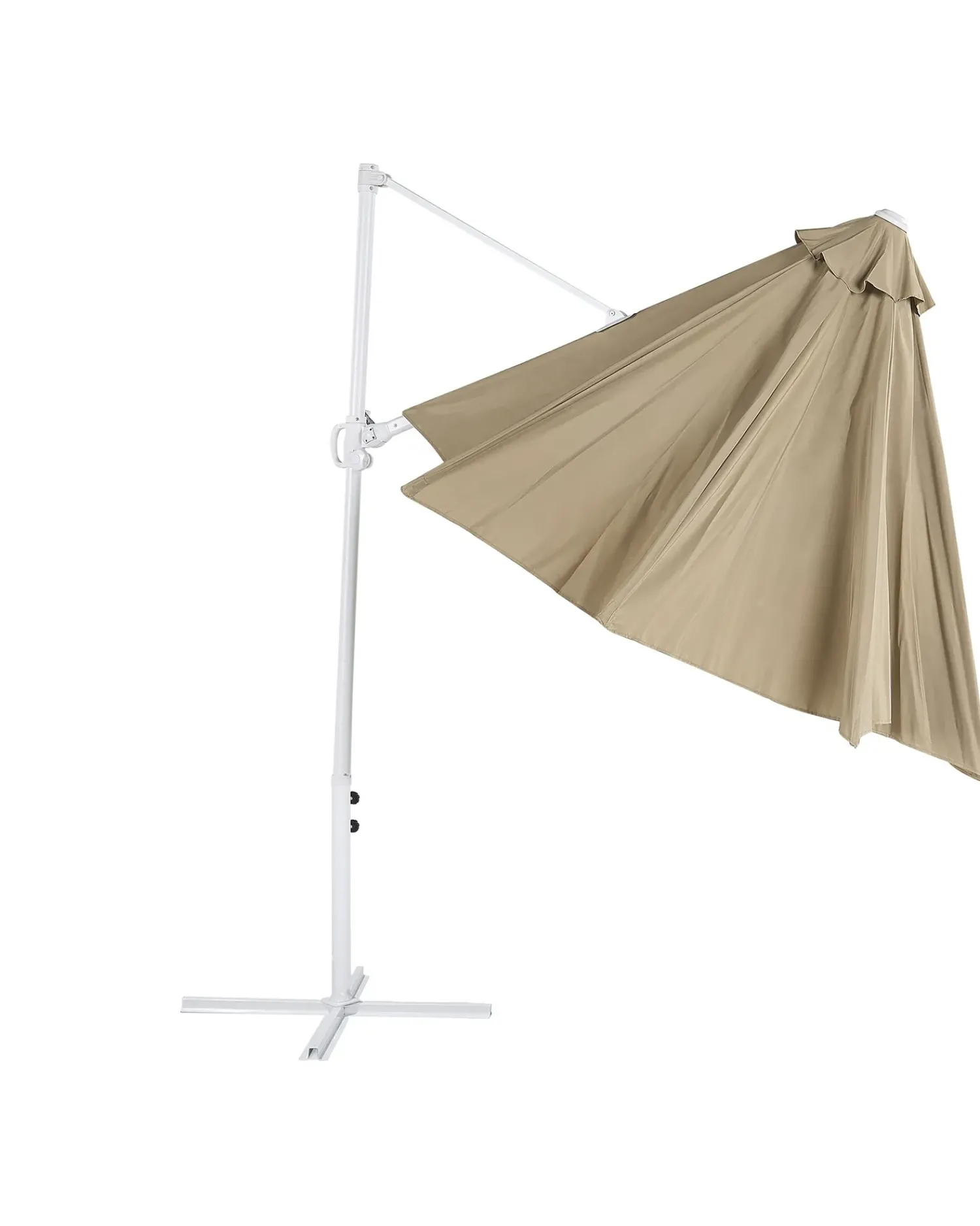 Outlet Beliani Ombrellone a sbalzo 295 cm SAVONA II Tortora Bianco Beige