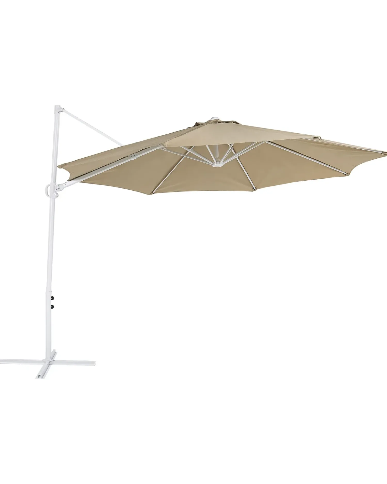 Outlet Beliani Ombrellone a sbalzo 295 cm SAVONA II Tortora Bianco Beige