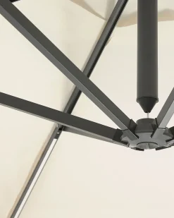 Clearance Beliani Ombrellone a sbalzo LED 285 cm CORVAL Beige Beige Grigio