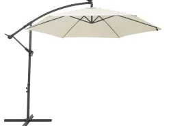 Clearance Beliani Ombrellone a sbalzo LED 285 cm CORVAL Beige Beige Grigio