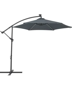 Hot Beliani Ombrellone a sbalzo LED 285 cm CORVAL grafite Grigio