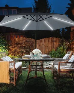 Hot Beliani Ombrellone a sbalzo LED 285 cm CORVAL grafite Grigio