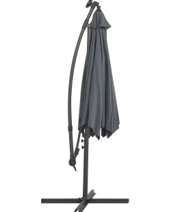 Hot Beliani Ombrellone a sbalzo LED 285 cm CORVAL grafite Grigio