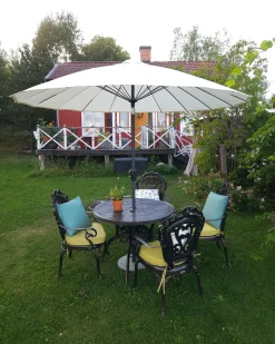 Best Beliani Ombrellone da esterno 255 cm BAIA Beige chiaro Beige Nero