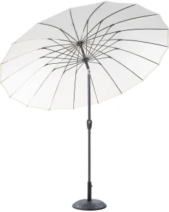 Best Beliani Ombrellone da esterno 255 cm BAIA Beige chiaro Beige Nero