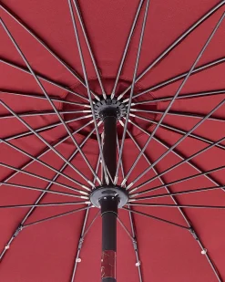 New Beliani Ombrellone da esterno 255 cm BAIA Rosso scuro Rosso Nero