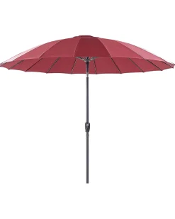 New Beliani Ombrellone da esterno 255 cm BAIA Rosso scuro Rosso Nero