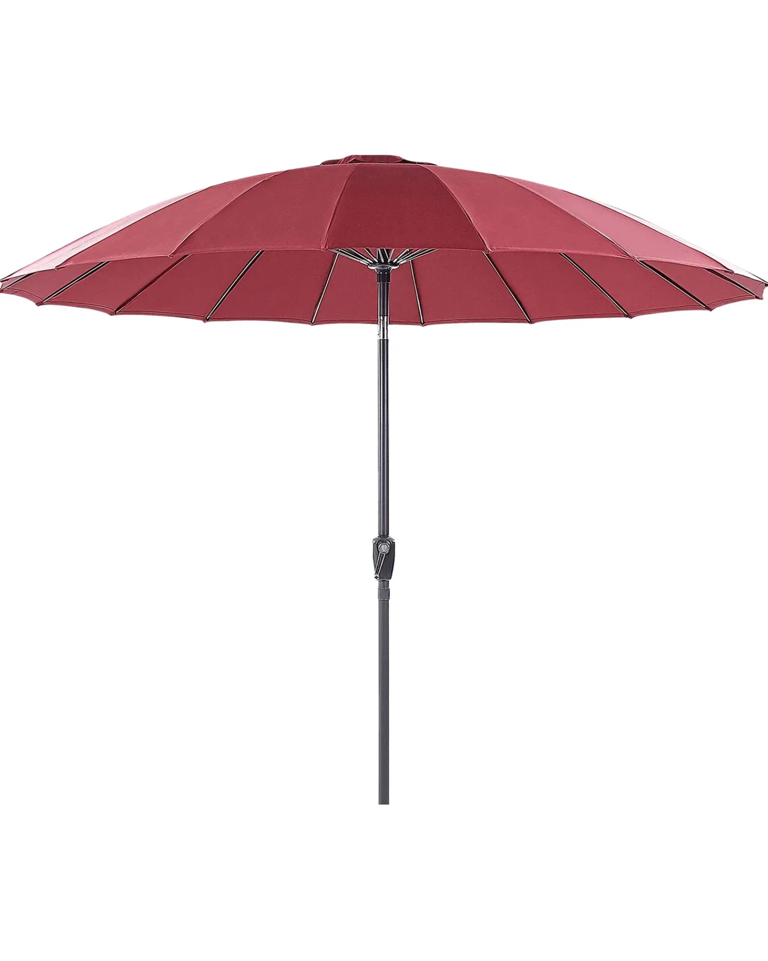 New Beliani Ombrellone da esterno 255 cm BAIA Rosso scuro Rosso Nero