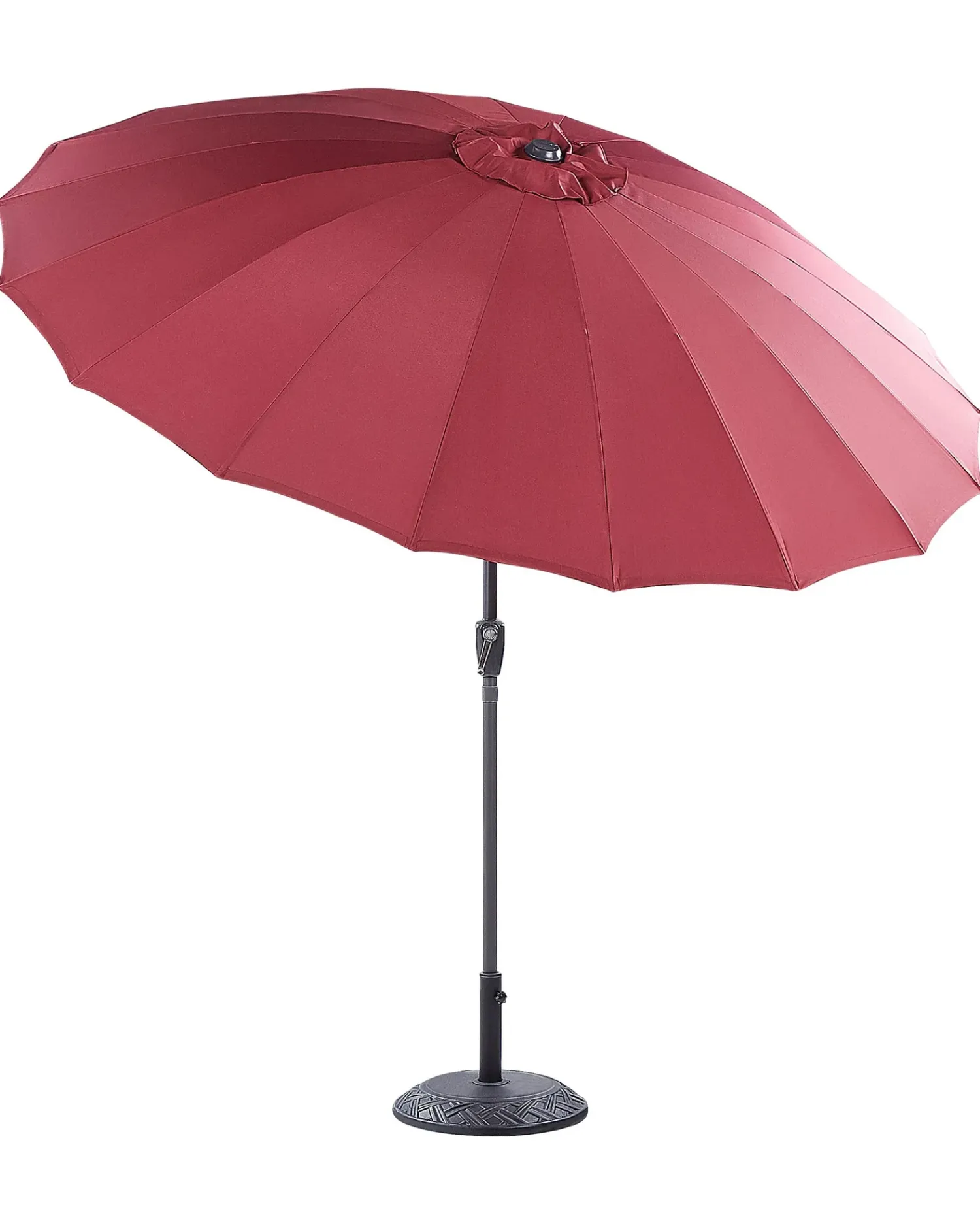 New Beliani Ombrellone da esterno 255 cm BAIA Rosso scuro Rosso Nero