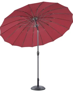 New Beliani Ombrellone da esterno 255 cm BAIA Rosso scuro Rosso Nero