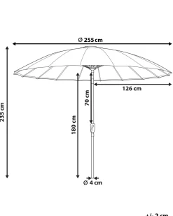 Online Beliani Ombrellone da esterno 255 cm BAIA Grigio chiaro Grigio Nero