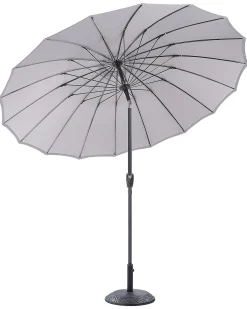 Online Beliani Ombrellone da esterno 255 cm BAIA Grigio chiaro Grigio Nero