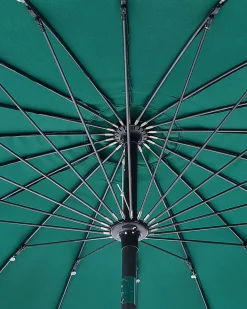 Hot Beliani Ombrellone da esterno 255 cm BAIA Verde smeraldo Verde Nero