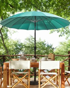Hot Beliani Ombrellone da esterno 255 cm BAIA Verde smeraldo Verde Nero