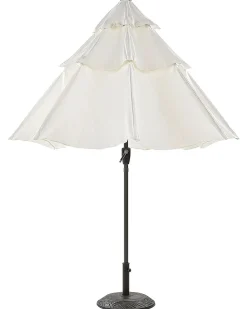 Outlet Beliani Ombrellone da esterno 285 cm BIBIONE Beige chiaro Beige Nero