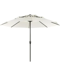 Outlet Beliani Ombrellone da esterno 285 cm BIBIONE Beige chiaro Beige Nero
