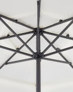 Outlet Beliani Ombrellone da esterno 285 cm BIBIONE Beige chiaro Beige Nero