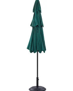 Discount Beliani Ombrellone da esterno 285 cm BIBIONE Verde smeraldo Verde Nero