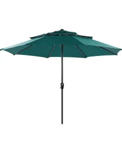 Discount Beliani Ombrellone da esterno 285 cm BIBIONE Verde smeraldo Verde Nero