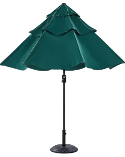 Discount Beliani Ombrellone da esterno 285 cm BIBIONE Verde smeraldo Verde Nero
