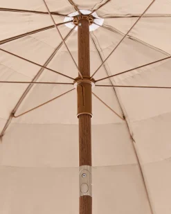 Beliani Ombrellone da esterno 175 cm CIVETTA Naturale Marrone Naturale